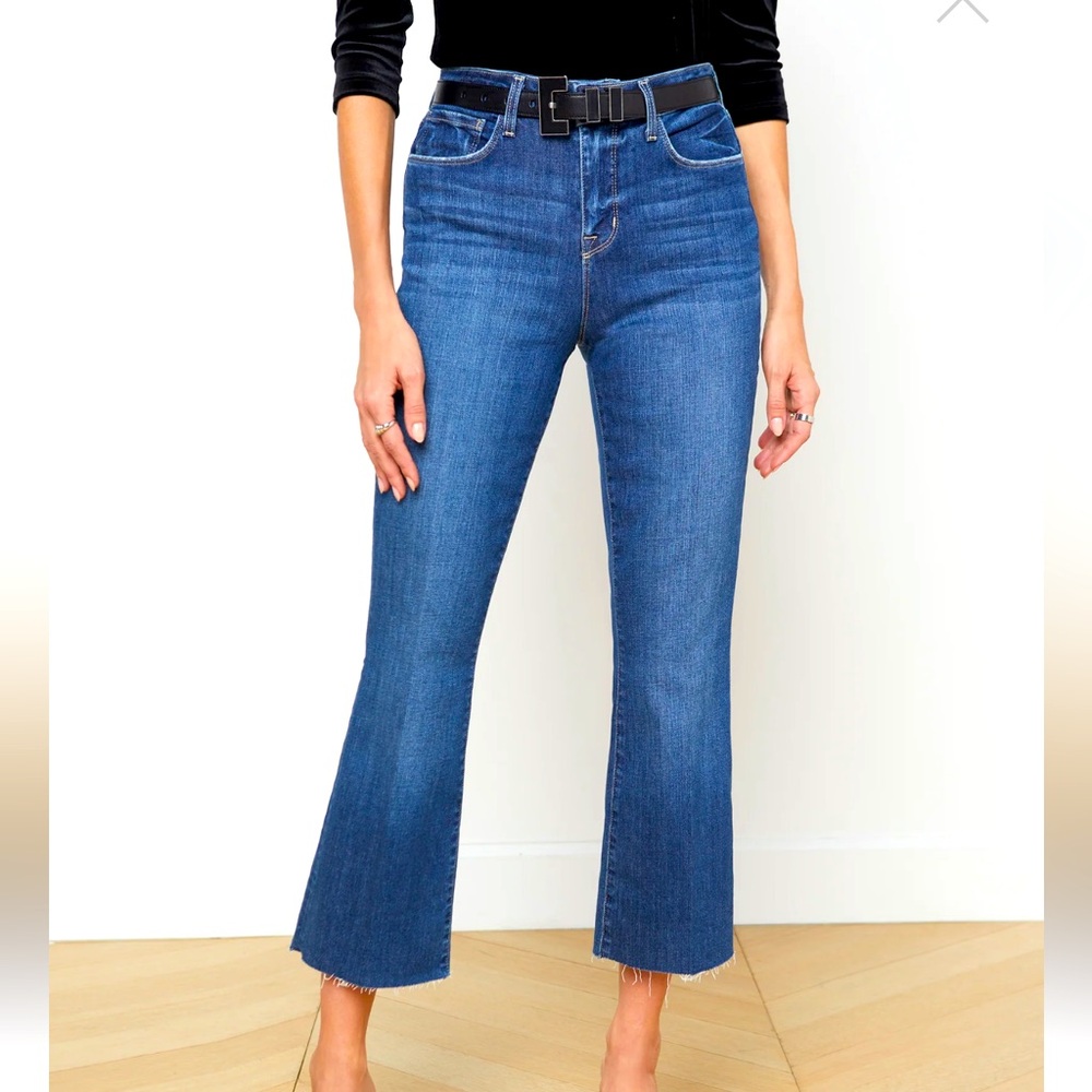 L'Agence Kendra High Rise Cropped Flare Jeans size 28